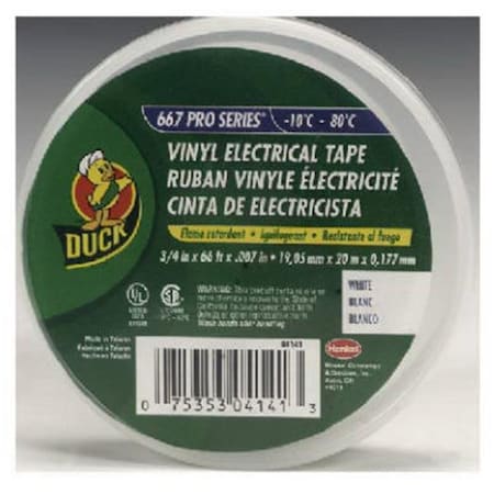 Duck Brand Duck 04141 0.75 in. x 66 ft. White Vinyl Electrical Tape 606712